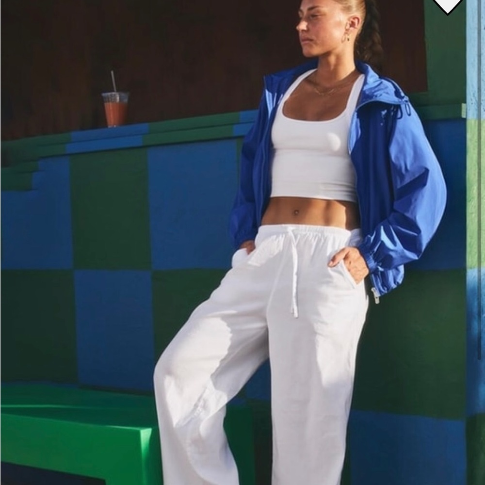 Athleta White Track Pants Relaxed Fit Joggers